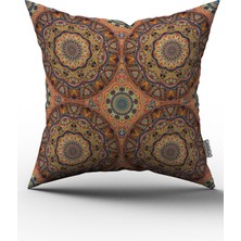 Cango Home Turuncu Etnik Retro Vintage Desenli Dijital Baskılı Çift Taraflı Kırlent Kılıfı - Otyk014-Ct