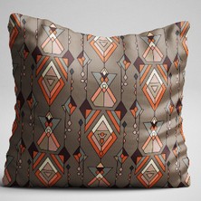Cango Home Turuncu Retro Etnik Desenli Dijital Baskılı Çift Taraflı Kırlent Kılıfı - Otyk004-Ct