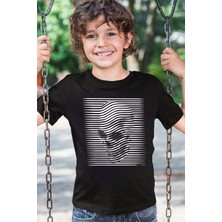 Rock&Roll Şerit Kafa Siyah Kısa Kollu Erkek Çocuk T-Shirt