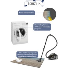 Decomia Home Dijital Baskılı Kaymaz Taban Yıkanabilir Modern, Çırpıcı Figürlü Siyah Mutfak HALISI-D5026