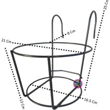 Mirvano 3 Adet Büyük Boy Balkon Saksı Demiri, Yuvarlak Saksı Demiri, Paslanmaz Saksı Askısı