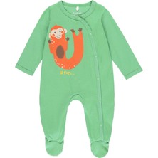 Boboli Bebek Maymun Baskılı Uzun Kollu Tulum Yeşil