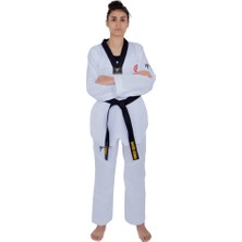 Haşado Profesyonel Siyah Yaka Feihter Kumaş Taekwondo Elbise