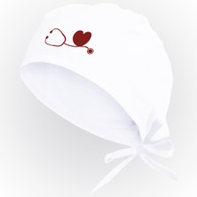 Tasarım Trend Kalp Doktor Hemşire Bonesi Beyaz