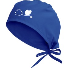 Tasarım Trend Kalp Doktor Hemşire Bonesi Saks Mavi