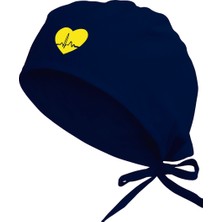 Tasarım Trend Kalp Ekg Özel Tasarım Doktor Hemşire Bonesi Lacivert