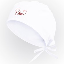 Tasarım Trend Love Özel Bone | Hastane Bonesi  | Cerrahi Bone Beyaz