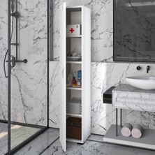 Tek Kapaklı 5 Raflı Çok Amaçlı Banyo Mutfak Kiler Dolabı