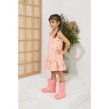 Pluie Collection Çift Kat Desenli Müslin Elbise