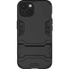 Microcase Apple iPhone 13 Mini Alfa Armor Standlı Perfect Koruma Kılıf Siyah