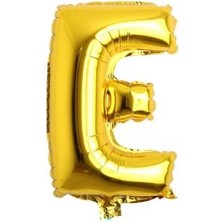 Eğlence Marketi 16 Inç 35 cm Altın Folyo Harf Balon E