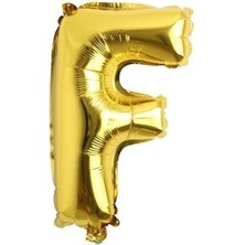 Eğlence Marketi 16 Inç 35 cm Altın Folyo Harf Balon F