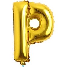Eğlence Marketi 16 Inç 35 cm Altın Folyo Harf Balon P