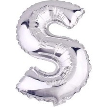 Eğlence Marketi 16 Inç 35 cm Gümüş Folyo Harf Balon S