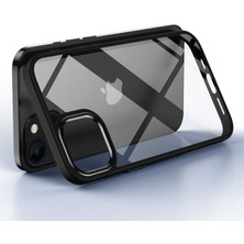 Case 4U Apple iPhone 12 Pro Max Kılıf Renkli Kenar Metal Kamera Çerçeveli Krom Arka Kapak Lacivert