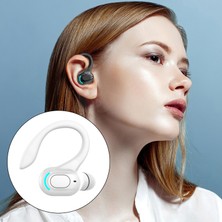 Kulaklık Kulak Kancası Bluetooth 5.2 Açık Spor Beyaz Için Stereo Kablosuz Kulaklık (Yurt Dışından)