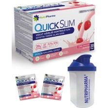 NUTRIPHARMA QUICK SLIM Çilek (Strawberry Cream) Aromalı - SHAKER HEDİYE