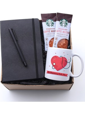 Vega Gift Shop Tıp Bayramı Baskılı Kupa & Siyah Defter & Siyah Roller Kalem & 2'li Caffe Mocha Seti