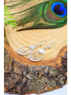 Midyat Nurtaş Gümüş Sallantılı Damla Model Telkari Gümüş Kadın Küpe 201020625