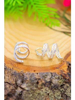 Midyat Nurtaş Gümüş Kıvrık Model Telkari Gümüş Kadın Küpe 201020611