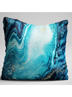Cango Home Mavi Soyut Dekoratif Dijital Baskılı Çift Taraflı Kırlent Kılıfı - Otyk029-Ct