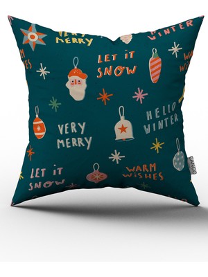 Cango Home Çift Tarafı Baskılı Yılbaşı Kırlent Yastık Kılıfı Cgh209-Ct