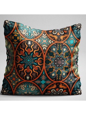 Cango Home Turuncu Retro Vintage Desenli Dijital Baskılı Çift Taraflı Kırlent Kılıfı - Otyk007-Ct