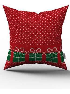 Cango Home Çift Tarafı Baskılı Yılbaşı Kırlent Yastık Kılıfı Cgh225-Ct