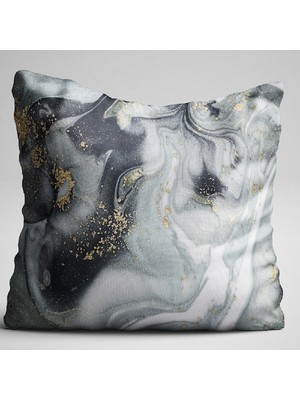 Cango Home Gri Beyaz Modern Soyut Dalgalı Dijital Baskılı Çift Taraflı Kırlent Kılıfı - Otyk299-Ct