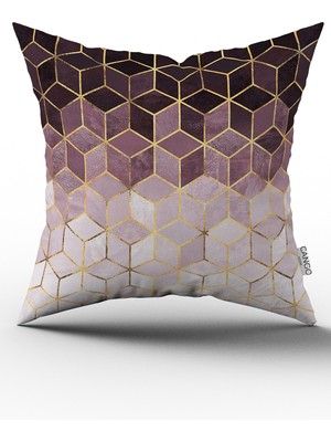 Cango Home Mor Altın Mozaik Desenli Çift Tarafı Dijital Baskılı Kırlent Kılıfı Cgh927-Ct