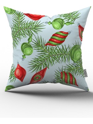 Cango Home Çift Tarafı Baskılı Yılbaşı Temalı Dijital Baskılı Kırlent Yastık Kılıfı Cgh291-Ct