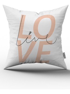 Cango Home Çift Tarafı Baskılı Live Love Dijital Baskılı Kırlent Kılıfı-Ct