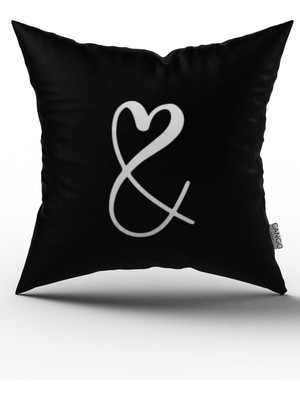 Cango Home Çift Tarafı Baskılı & Işareti Dijital Baskılı Kırlent Kılıfı - Siyah-Ct