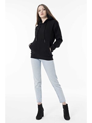 Phinzy Squid Game Üçlü Asker Sırt Baskılı Kadın Siyah Slim Fit Regular Sweatshirt