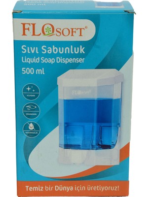 Flosoft Sıvı Sabunluk ve Şampuan Makinası Şeffaf Renk 500 ml Hacimli