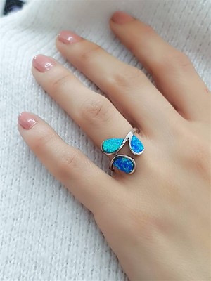 Ose Shop Opal Taşlı Modern Gümüş Yüzük