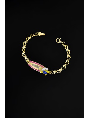 Papatya Silver 925 Ayar Gümüş Gold Kaplama Şirine Isimli Kız Bebek Künyesi