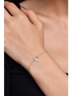 Papatya Silver 925 Ayar Gümüş Rodyum Kaplama Ayyıldız Bileklik