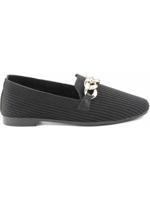 Bambi Siyah Triko Kadın Loafer Ayakkabı K016713018