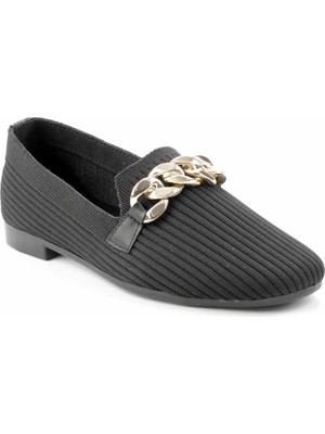 Bambi Siyah Triko Kadın Loafer Ayakkabı K016713018