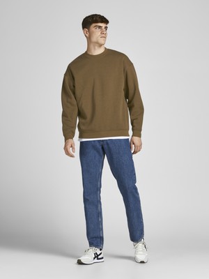 Jack & Jones Bisiklet Yaka Düz Renk Sweatshirt