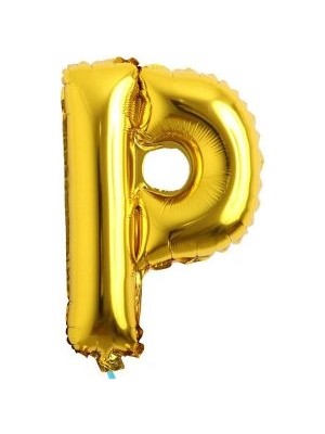 Eğlence Marketi 16 Inç 35 cm Altın Folyo Harf Balon P