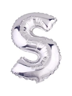 Eğlence Marketi 16 Inç 35 cm Gümüş Folyo Harf Balon S