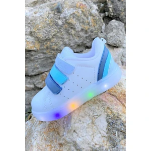 Sun Kız/erkek Çocuk Işıklı Beyaz Mavi Sneaker Bebe Patik Filet Günlük Spor Ayakkabı 220.P21Y.212