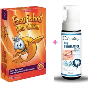 E2'Quality E2'quality Diş Köpük + Easyvit Easyfishoil Beta Glukan Çiğnenebilir 30 Jel Form