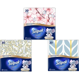 Deluxe Elegant Design Desenli Peçete 3 x 20'li