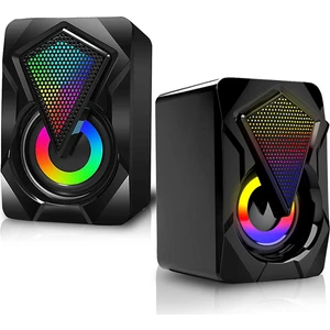Rgb Işıklı Gaming Pc Bilgisayar Hoparlörü 1+1 Speaker X2