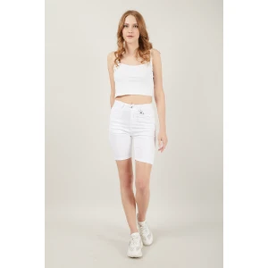 Kadın Cepli Slim Fit Şort
