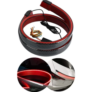 Karbon Desenli Ledli Spoiler Esnek Ledli Spoiler Universal 120CM Karbon Işıklı