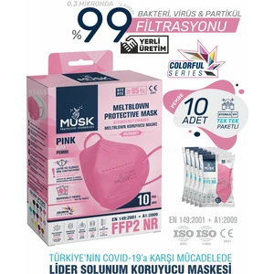 FFP2/N95 Maske Pembe  Renk 50 Adet